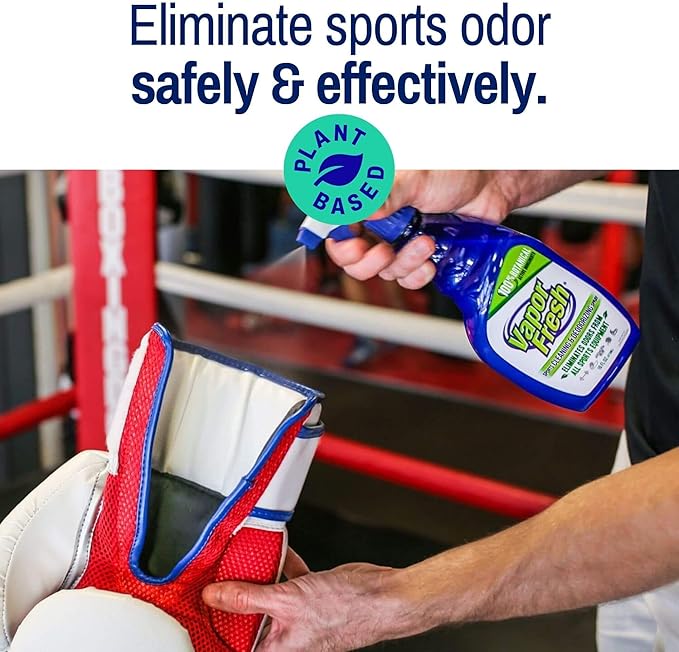 Vapor Fresh Sports Cleaner and Deodorizer - For Boxing Gloves, Sports Pads, Helmets, Gym Bags, Gym Equipment and More - Naturally Powered By Plants, 16 Fl Oz (1-Pack)