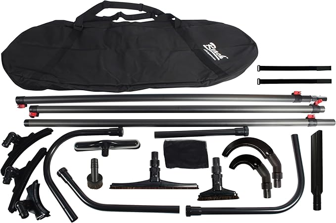 Cen-Tec Systems 35 Ft. High Reach Vacuum Attachment Kit with 3 Carbon Fiber Poles and Storage Straps Black
