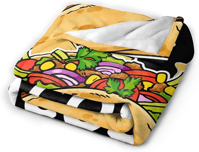 Taco Blanket for Girls Just Girl Who Loves Tacos Throw Blanket Soft Cozy Warm Fuzzy Fleece Tacos Food Bedroom Decor Blanket Gifts for Kids Women Men Adults Couch Sofa Bedding 80"X60"