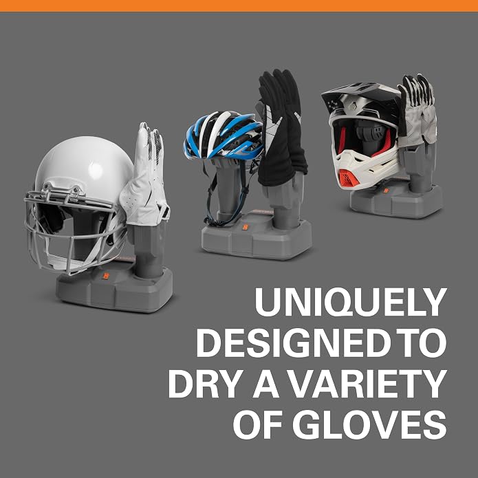 Helmet & Glove Dryer, No-Heat Fan-Driven for Quick Drying of Helmets & Gloves, Compact & Whisper-Quiet, Durable Plastic with Helmet-Specific Ports, 6-Foot Power Cord for Flexible Placement