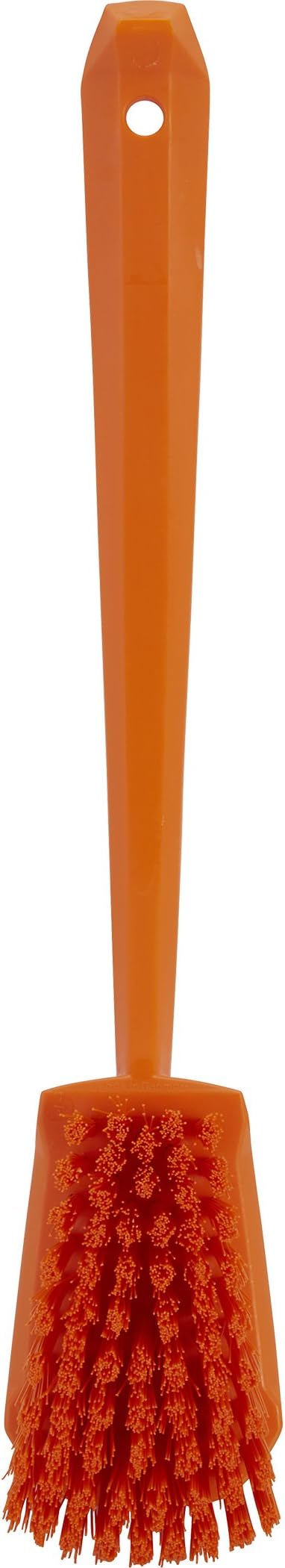 Vikan 2 3/4 in W Scrub Brush, Stiff, 11 51/64 in L Handle, 4 1/2 in L Brush, Orange, Plastic 41867-1 Each