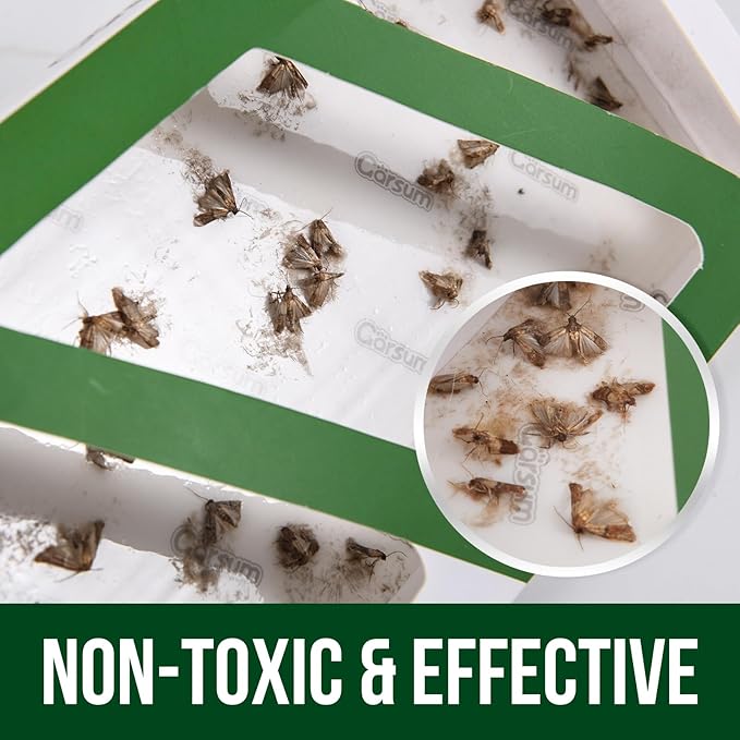 Garsum Clothes Moth Trap,Moth Traps for Clothes, Refillable 6 Packs Clothing Traps for House,Closets,Carpet