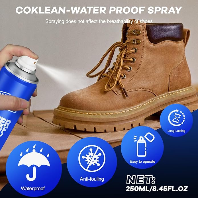 Shoe Protector Spray, Rain & Stain Waterproof Spray 8.45 OZ Nano Protectant for Sneaker, Nubuck, Canvas, Suede Shoes