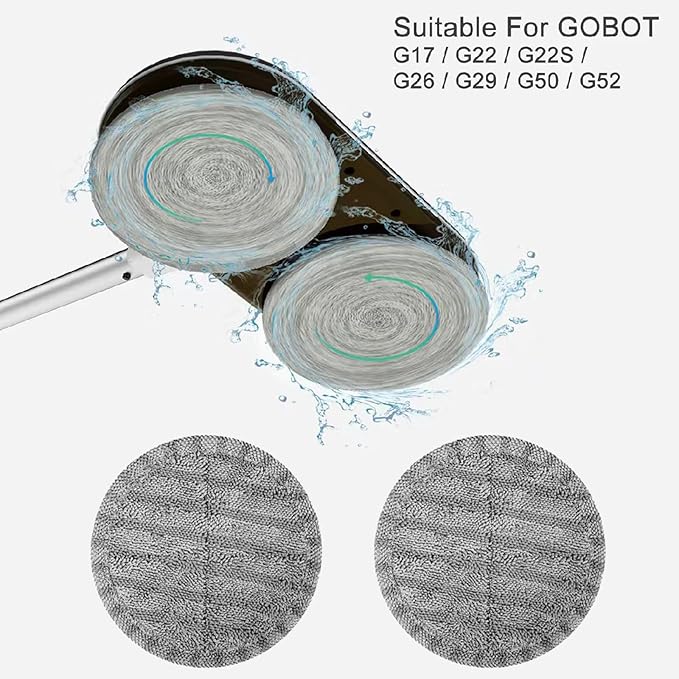 Electric Mop for Floor Cleaning and 4-Pack 6.3in Electric Mop Replacement Pads