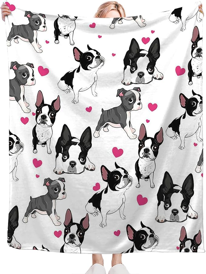 Tijuboni French Bulldog Throw Blanket Dog Gifts for Girls Boys Women Men Kids Adults Soft Flannel Fleece Blanket for Couch Sofa Bed Home Decor 60"x80"