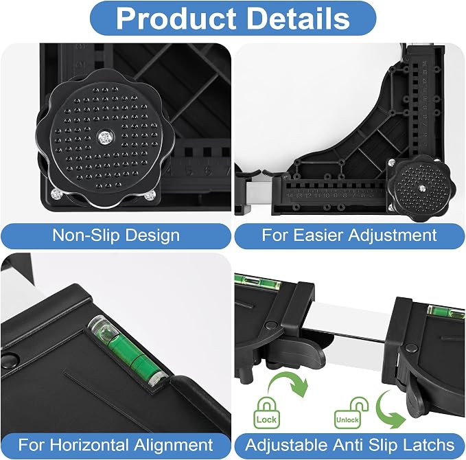 ToLanbbt Mini Fridge Stand Adjustable Height 4.1"-5.1" Washer and Dryer Stand Base with 4 Strong Feet Washing Machine Universal Stand Pedestal for 16"-24" Furniture Portable Appliance, Black