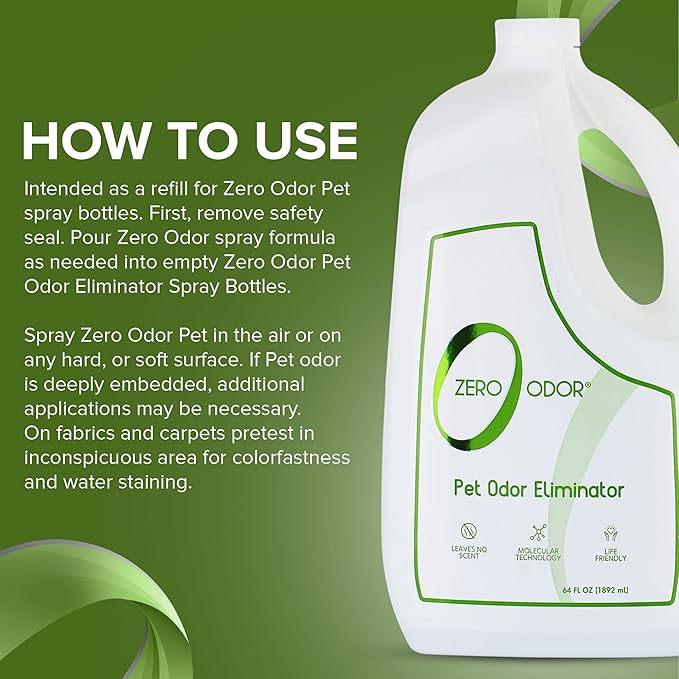 Zero Odor 64 oz. Pet Odor Eliminator Air Freshener Spray Refill PT1101408