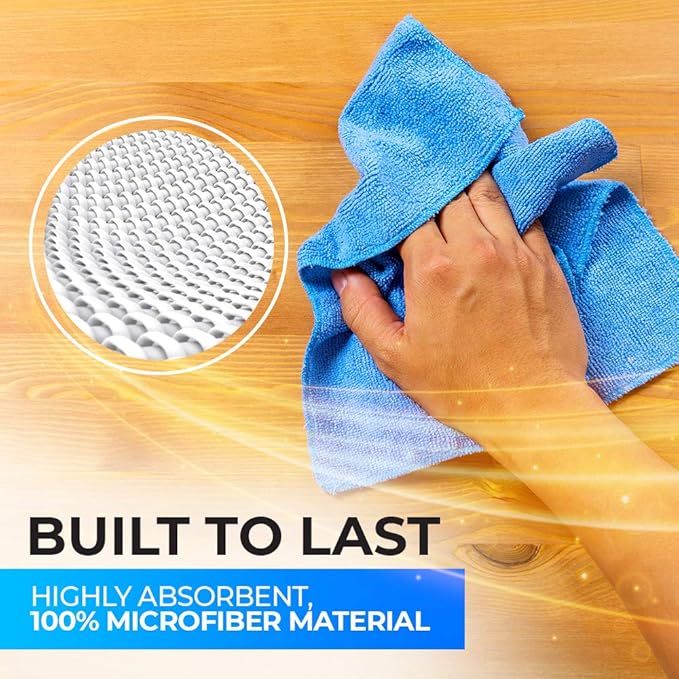 Fuller Brush Shine Bright Microfiber Cloths – 3-Pack, 16" x 16" Streak-Free Cleaning for Glass, Mirrors & Appliances – Lint-Free, Super Absorbent, Reusable