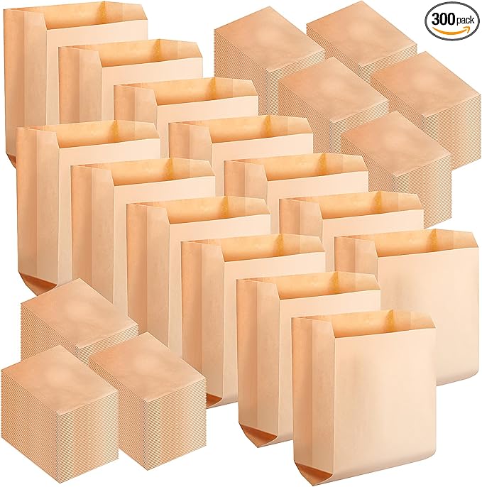 300 Pcs Waxed Kraft Feminine Hygiene Liner Bag, Business Restroom Bathroom Personal Dispensers 7.5 x 10" Waste Receptacle Paper Liners, Sanitary Napkin Disposal Bags, Kraft Bag