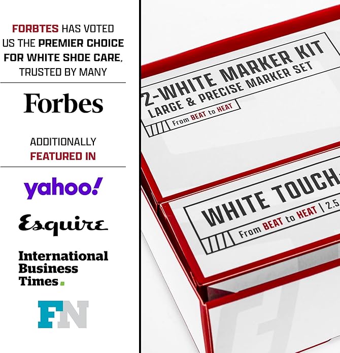 FACTORY LACED Shoe Whitener Bundle - White Shoe Cleaner Includes: White Touch Up, Premium Midsole Marker and Precision Marker - Safe on Leather, Canvas, Vinyl, Nylon and More
