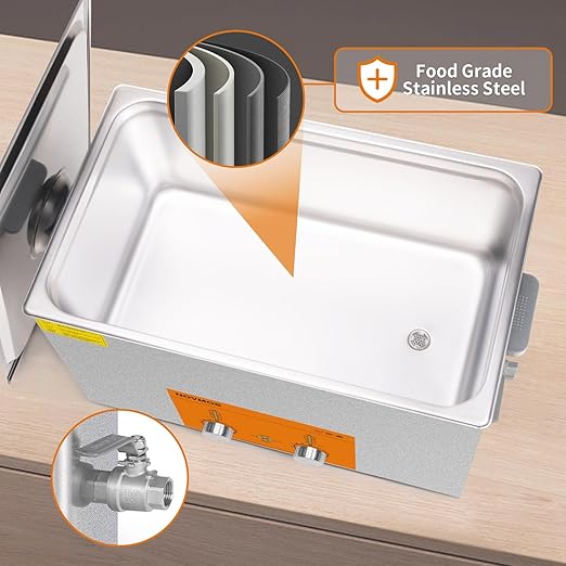 Ultrasonic Cleaner,30L 600W Industrial Sonic Cleaner with Encoded Control, Ultrasonic Engines Cleaner for Gun,Carburetors,Parts,Chain Cleaning (Including Baskets)