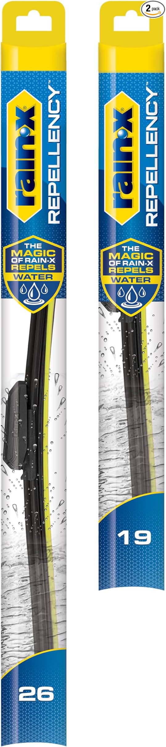 Rain-X 810354 Repellency Water Repellent Wiper Blades, 26" & 19" Windshield Wipers, All Weather Streak-Free for Enhanced Visibility w/Water Repellency Formula [Amazon Exclusive]