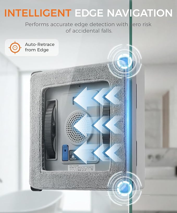 FRUITEAM Window Cleaning Robot with Dual Spray & Edge Detection, APP & Remote Control, Intelligent Path Planning, 3500PA Suction Anti-Fall, for High-Rise Windows, Glass, Tile