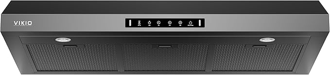 VIKIO HOME 36 Inch Under Cabinet Range Hood 900 CFM, Dual Motor Powerful Kitchen Vent Hood, Gesture & Touch Control, Ultra Quiet DC Motor, Dishwasher-Safe Filters, LED Lights, Black