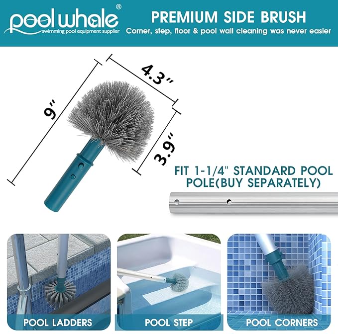 POOLWHALE 17.5" Pool Net with 20" Pool Brush