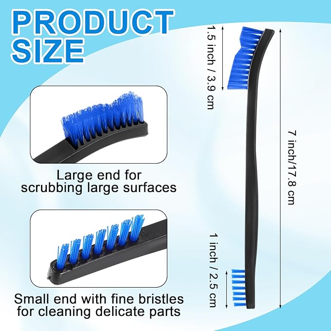 Boao 20 Packs Double-Ended Gun Cleaning Brushes 7 Inch Nylon All Purpose Cleaning Brush with Plastic Handle (Blue)
