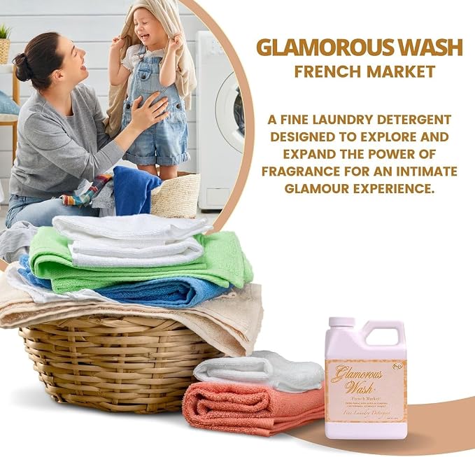 Worldwide Nutrition Bundle: Tyler Glamorous Wash French Market Scent Fine Laundry Liquid Detergent - Hand and Machine Washable - 16 oz, 454-gram Container and Multi-Purpose Key Chain