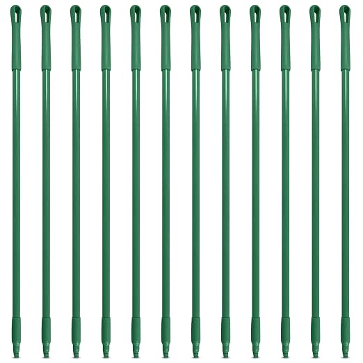 SPARTA 41225EC09 Fiberglass Broom Handle, Mop Handle, Replacement Handle With Acme Threaded Tip For Commercial Cleaning, 48 Inches, Green, (Pack of 12)