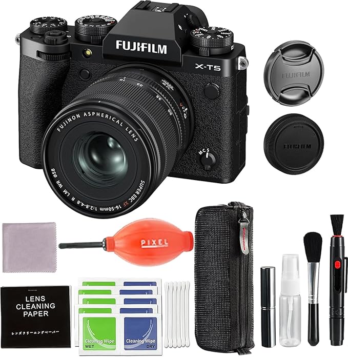 Fujifilm X-T5 Mirrorless Camera with XF 16-50mm f/2.8-4.8 Lens Black Bundle with Pixel Advanced Accessories | Fuji xt5
