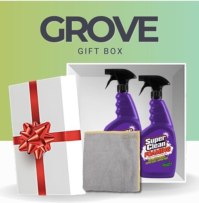 Super Clean Citrus Scent Foaming Cleaner and Degreaser Spray 32 oz Bundle with Microfiber Cloth - Heavy Duty Degreaser for Kitchen, Oil, Grime, and Dirt Removal - (3 Items)