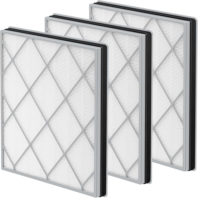 HE401 Filter Replacement for Shark Air Purifier 4 Compatible with Shark 4 Fan Air Purifier HE400 Series, HE401, HE402, HE402AMZ, HE402C, HE405, UA415, HE4FKBAS, HE4FKPET, HE4FKPETMB, HE4FKPRO, 3 Pack
