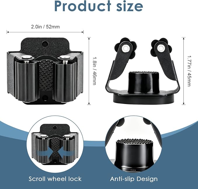 Magnetic Broom Holder Wall Mount, 10PCS No-Drill Broom and Mop Organizer Wall Hanging, 12lbs Heavy Duty Magnetic Tool Holder for Work Garage Laundry Kitchen RV Van Accessories