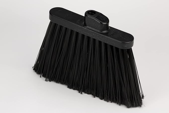 SPARTA 41082EC03 Plastic Color Coded Broom, Flagged Bristles, Long Broom With Angled Head For Large Debris, 56 Inches, Black, (Pack of 12)