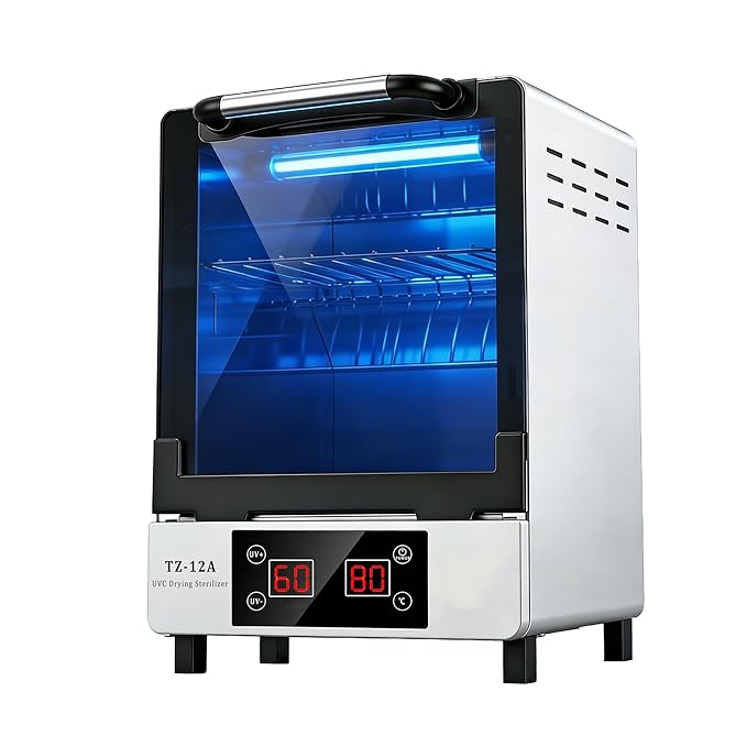 Nail Tool UV Cleaning Cabinet, Large Capacity Stainless Steel Cleaning, with Drying Function, Temperature and Timer Control, up to 60 Minutes, 110V, for Hair Salon Spa Nail Salon