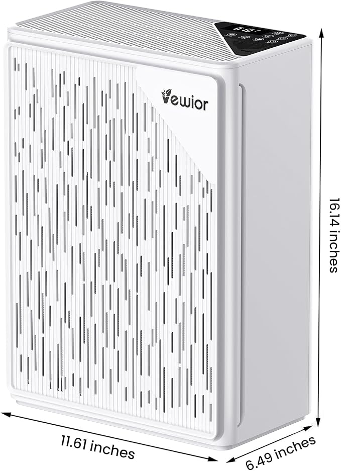Air Purifiers for Home Large Room up to 2535ft², VEWIOR H13 True HEPA Air Cleaner for Bedroom with PM2.5 Display Auto Air Quality Sensor, Fragrance Diffuser for Wildfire Smoke Pet Hair Dust