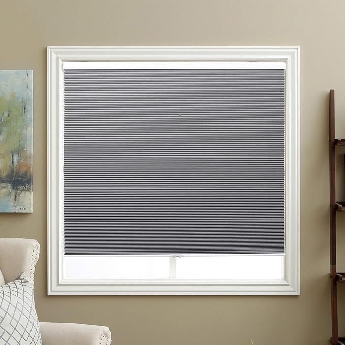 Blackout Cellular Shades Cordless Honeycomb Blinds Fabric Window Shades, 48x64 inch, Cool Silver(Blackout)