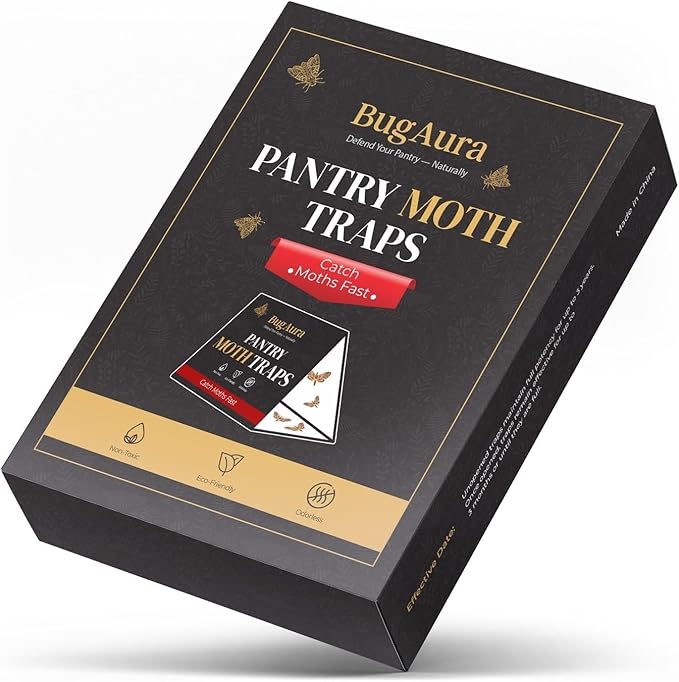 20 Pack Pantry Moth Traps for House Indoor – Advanced Red Line Formula Pantry Moth Traps with Pheromones Prime – Safe & Non-Toxic – Targets Indian Meal Moths & Other Pantry Moths