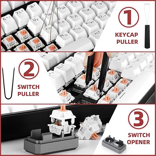 RUNJRX Keyboard Lube Kit JRX 205G0 0.53oz/15g, Switch Pad for PCB,Switch Film for MX Kailh,Keyboard Tools with Keycap Puller
