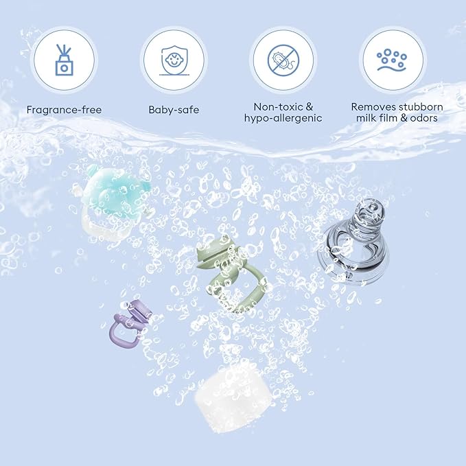 MOMFANN Professional Deep Cleaning Detergent Tablets for All Baby Bottle Washers, Washer Tablets for Bottle Washer and Sterilizer and Dryer, Easy to Use (150Pcs)