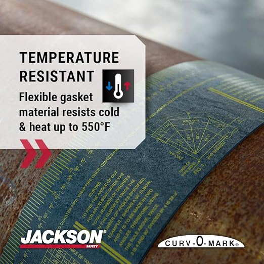 Jackson Safety Pipe Measuring Tool - Wrap-A-Round Tape Pipe Fitting Tool (Multiple Sizes and Heat Ratings)