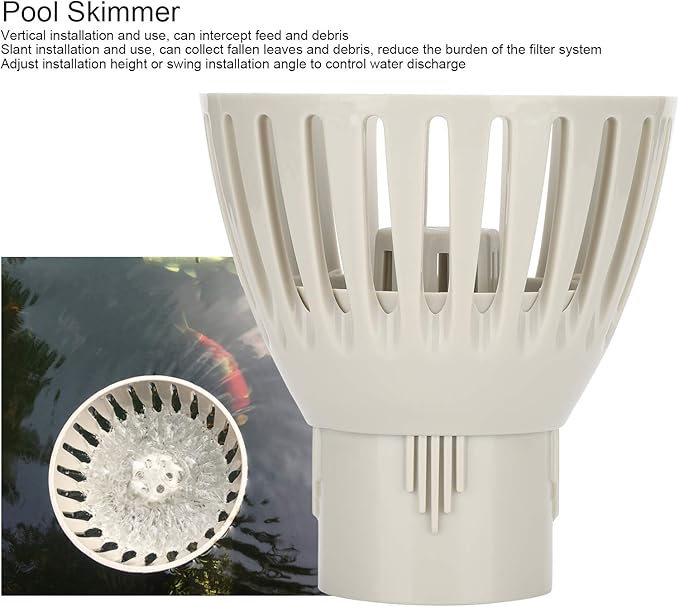 Pssopp Pool Skimmer Basket, Plastic Swimming Pool Strainer Pool Filter Debris Leaf Collector Pond Cleaning Tool Pool Supplies Skimmers(50MM)