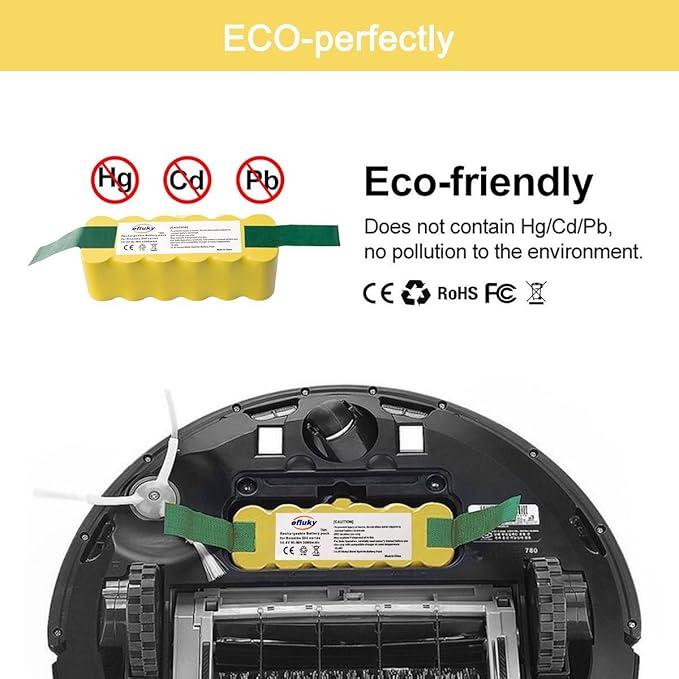 efluky 3500mAh Ni-MH Replacement Roomba Battery + Replacement Accessory Part Kit for iRobot Roomba 600 Series 600 610 614 620 625 630 635 640 645 650 655 660 665 670 680 690 - a Set of 11