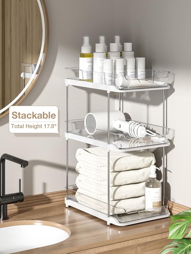 Delamu 2-Tier Multi-Purpose Bathroom Under Sink Organizers and Storage