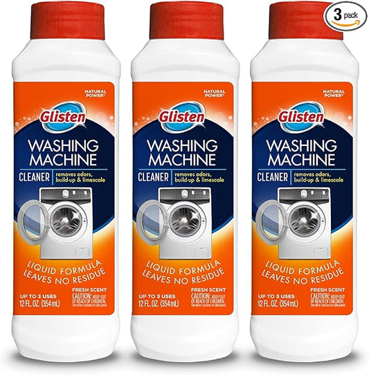 Glisten Washer Magic Washing Machine Cleaner and Deodorizer, 3 Bottles, Multicolor