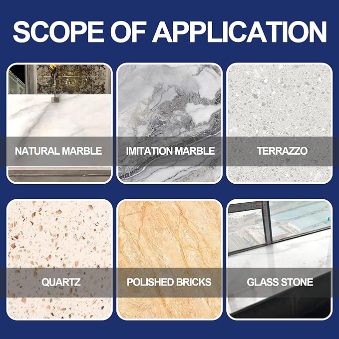 Marble Polishing Paste Kit – Granite & Quartz Polish, Stone Cleaner, Sealer & Protector for Countertops, Floors & Walls – Scratch Remover & High-Gloss Stone Care (2.2LB)