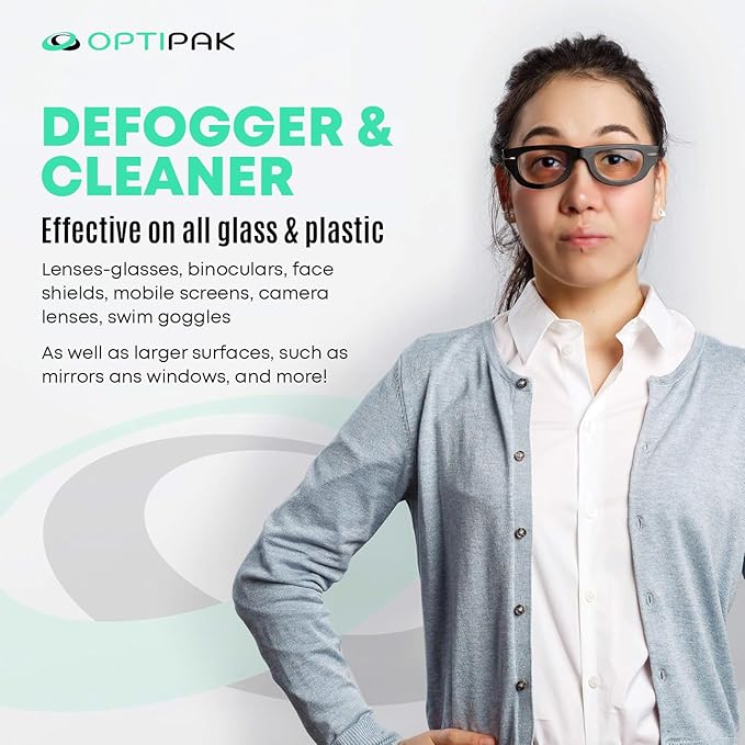 Anti-Fog Pre-moistened Wipes for Glasses, Binoculars, Face Shields, Ski Masks or Swim Goggles - Prevents Fogging on Plastic Eyeglasses, Mirrors & Lenses (350pk 3count)