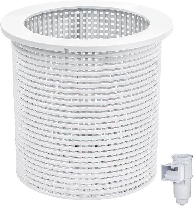 BigHead R38013A Pool Skimmer Basket Compatible with Pentair American Admiral for Inground Heavy Duty Pool Skimmer Basket Replacement for R38013A V38-135 V38-135 V38-136 (White)