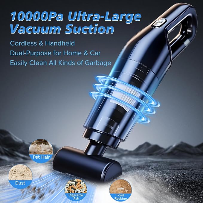 Cordless Mini Vacuum Cleaner Handheld - Portable Hand Held Vacuum Cleaner, Lightweight & Strong Suction, Easily Clean Dust Hair in Car