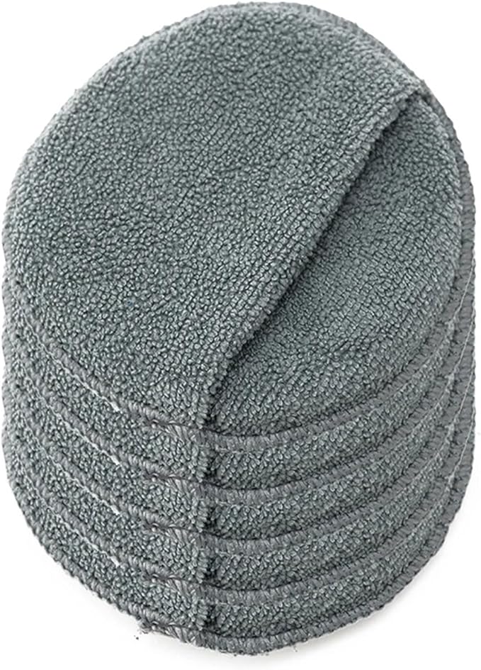 Compatible for 2/5/10Pcs 5-inches Microfiber Wax Applicator Pad Ultra Soft Car Polishing Sponge with Finger Pocket(Grey 5Pcs)