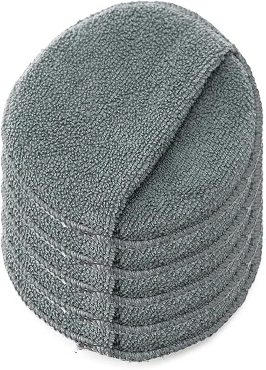 Compatible for 2/5/10Pcs 5-inches Microfiber Wax Applicator Pad Ultra Soft Car Polishing Sponge with Finger Pocket(Grey 5Pcs)