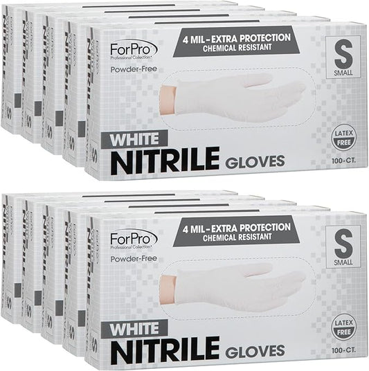 ForPro Disposable Nitrile Gloves, Chemical Resistant, Powder-Free, Latex-Free, Non-Sterile, Food Safe, 4 Mil