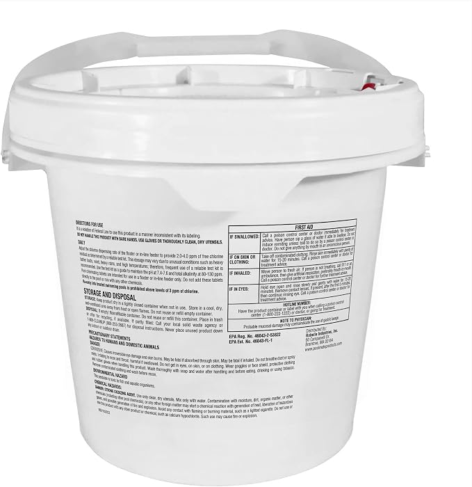 Pool Mate 15-Pounds Premium Slow-Dissolving Jumbo Tabs, Chlorine Tablets 3 Inch, Made in USA