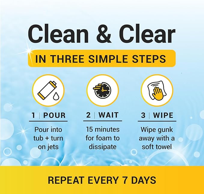 Bio Ouster 3-in-1 Weekly Hot Tub Chemicals & Spa Chemicals - Cleaner Clarifier Conditioner for Inflatable & Acrylic Spas - Chlorine Bromine Saltwater - Pre-Measured, No Draining, Made in USA (4 Week)