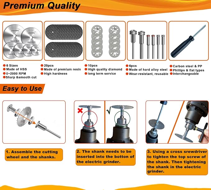 Tungsten Carbide Burr Set 1/8" Shank，Die Grinder Bits with Sanding Drums and Cutting Wheel Set, 185Pcs Pratical Sanding Tool Accessories for Dremel Rotary Tool