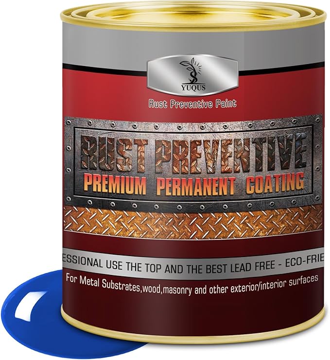 Water-Based Metal Anti-Rust Paint, High Gloss Blue 16 fl oz, Metal Primer and Protective Coating, Rust-Proof Coating, Permanent Protection Against Rust and Corrosion