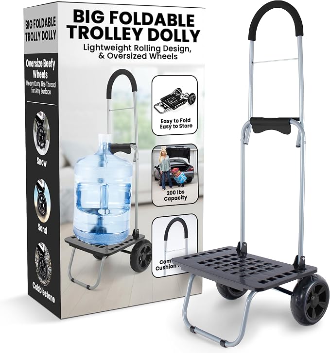 dbest Products Bigger Trolley Dolly MM, Black Handtruck Hardware Garden Utility Cart